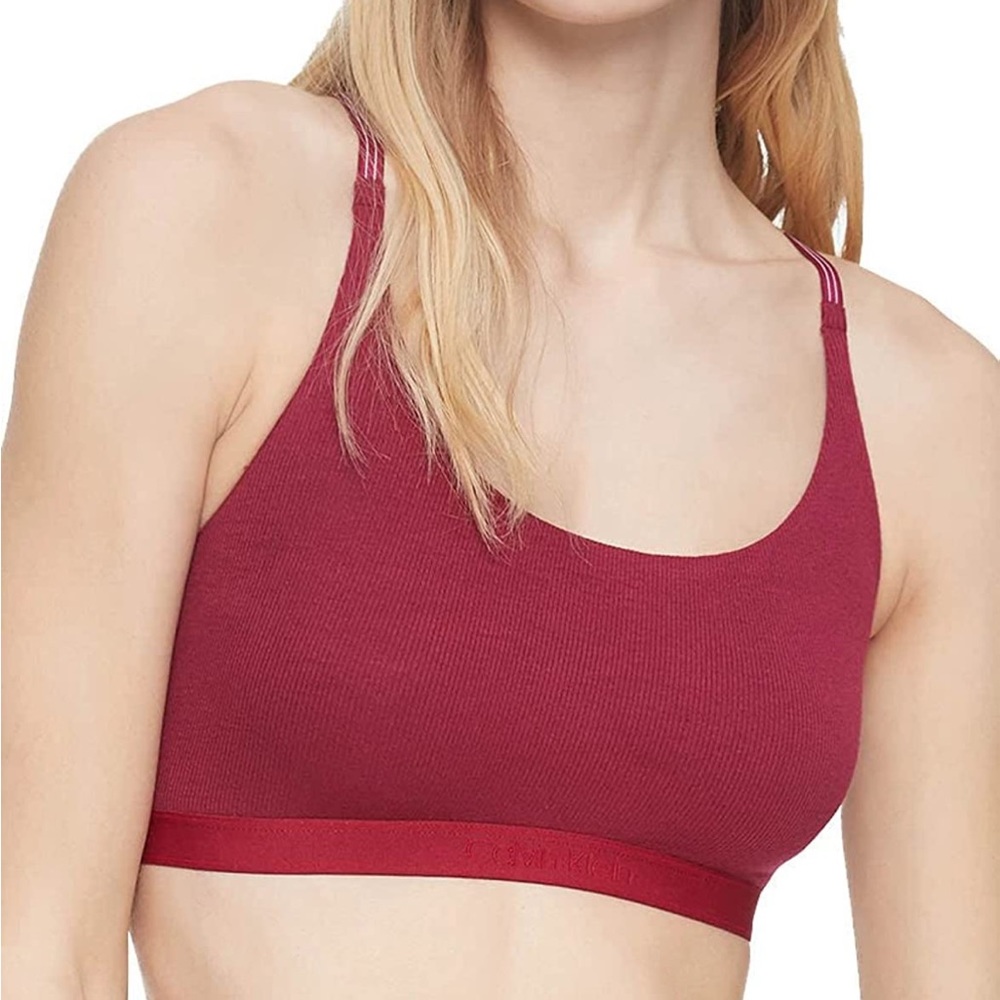 NWT Calvin Klein Women's Pure Ribbed Natural Lift Unlined Bralette - L LARGE